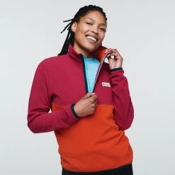 Cotopaxi Amado Fleece Half Zip Jacket Women's -Fashionable Clothing Store 1200X1200jpeg AmadoFleeceRaspberryCanyon 3