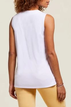 Tribal Sleeveless V-Neck Top With Pleats -Fashionable Clothing Store 1291O 2891 0001 b