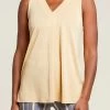 Tribal Sleeveless V-Neck Top With Pleats