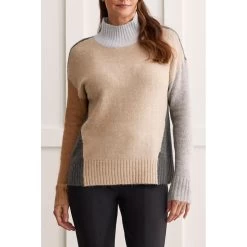 Tribal Long Sleeve Mock Neck Sweater