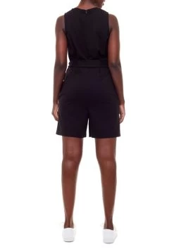 Tyler Madison Kylie Belted Romper -Fashionable Clothing Store 250022 Black B 698x1000 1