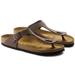 Birkenstock Gizeh Mocha Birko-Flor Nubuck Sandals - Regular -Fashionable Clothing Store 43753 pair
