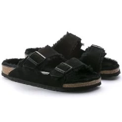 Birkenstock Arizona Black Shearling Sandal - Regular 14 Birkenstock Arizona Black Shearling Sandal - Regular -Fashionable Clothing Store 752663 pair