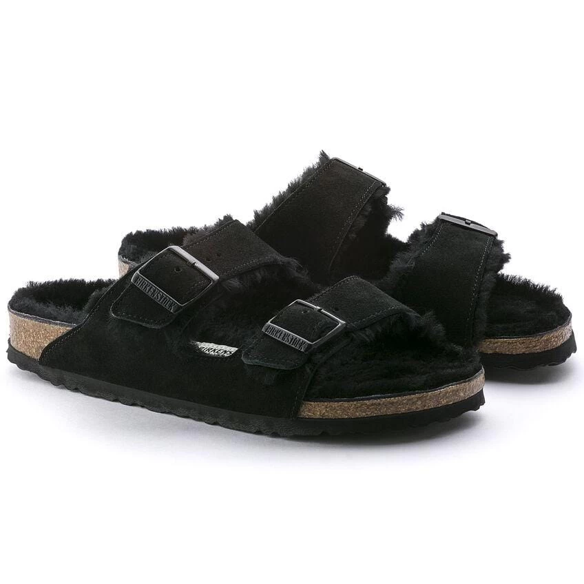 Birkenstock Arizona Black Shearling Sandal - Regular 4 Birkenstock Arizona Black Shearling Sandal - Regular - Image 4