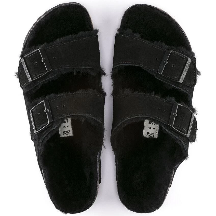 Birkenstock Arizona Black Shearling Sandal - Regular 6 Birkenstock Arizona Black Shearling Sandal - Regular - Image 6
