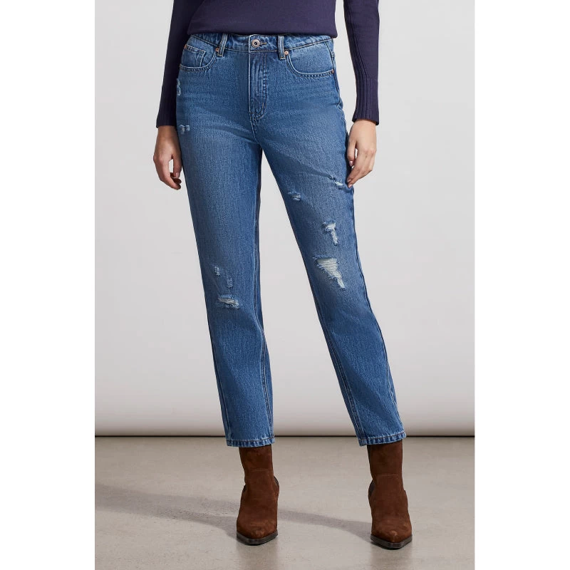 Tribal Distressed Brooke Girlfriend Tapered Ankle Pant 1 Tribal Distressed Brooke Girlfriend Tapered Ankle Pant