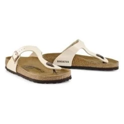 Birkenstock Gizeh Pearl White Birko-Flor Sandals - Regular -Fashionable Clothing Store 943871 XX4