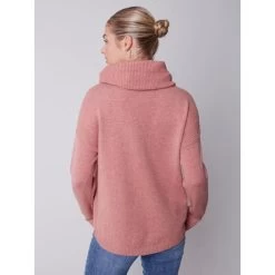 Charlie B Sweater With Removable Scarf -Fashionable Clothing Store C2420R 464A 527 71