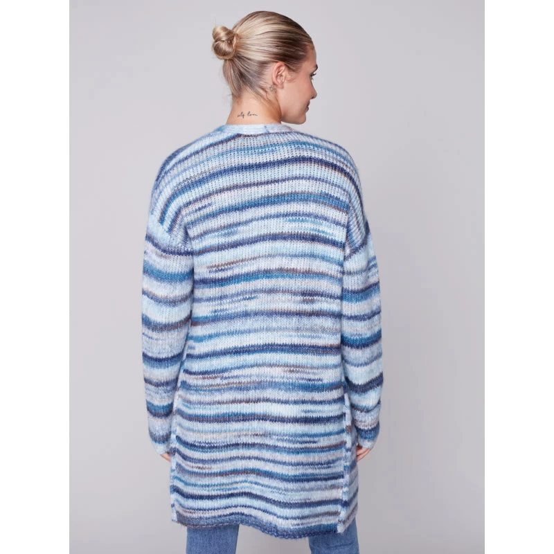 Charlie B Sleeves Space Dye With Patch Pocket Cardigan 2 Charlie B Sleeves Space Dye With Patch Pocket Cardigan - Image 2