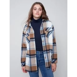 Charlie B Plaid Flannel Shirt Jacket
