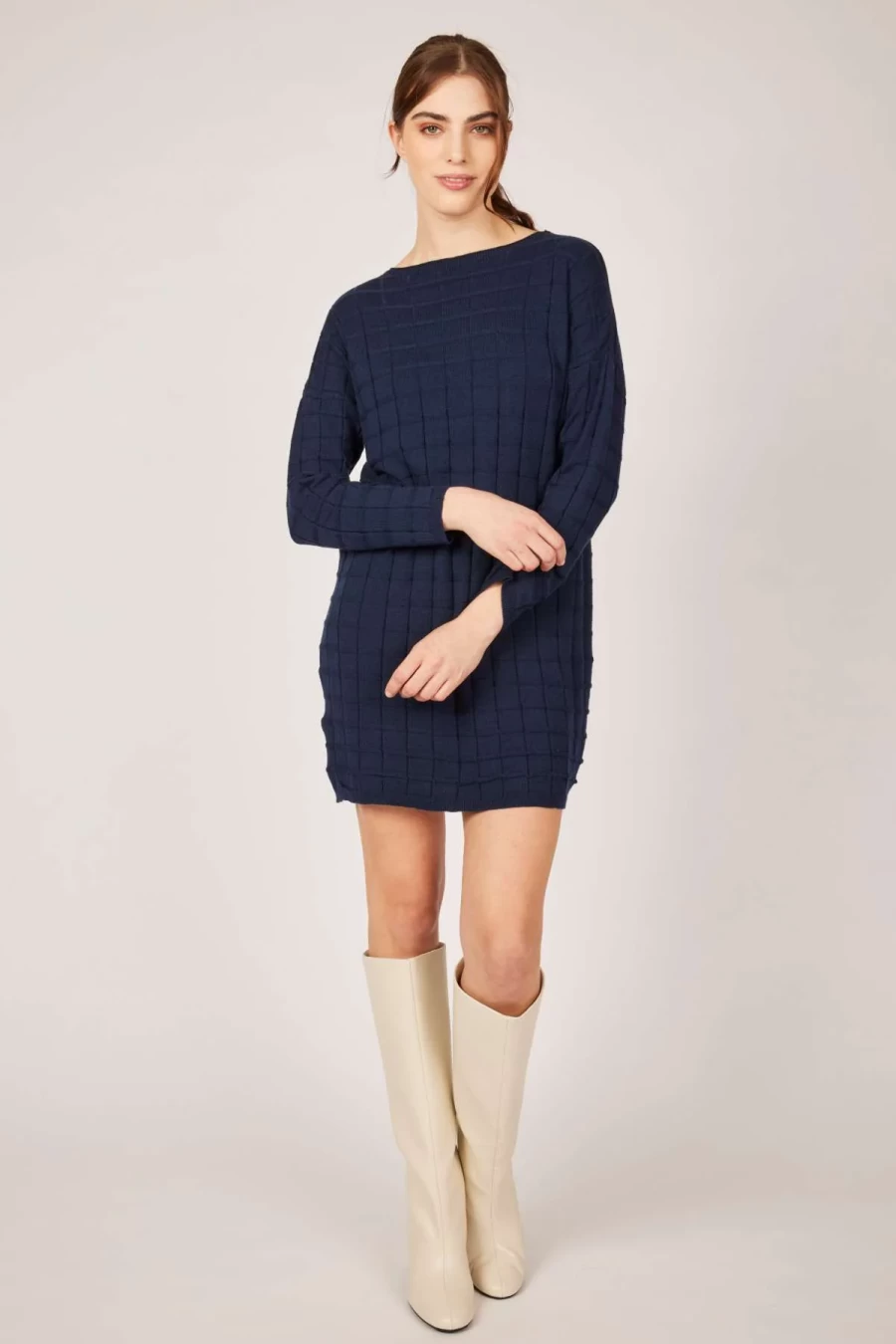 Pistache Large Waffle Fine Knit Dress 3 Pistache Large Waffle Fine Knit Dress - Image 3