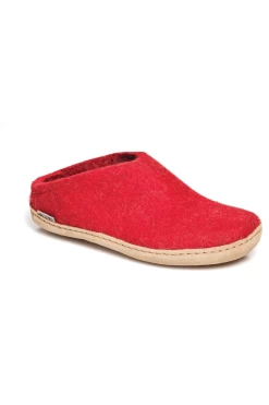 Glerups Open Heel Slipper - Leather - Red