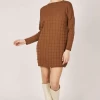 Pistache Large Waffle Fine Knit Dress
