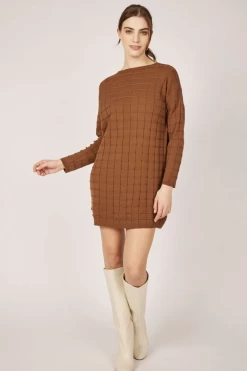 Pistache Large Waffle Fine Knit Dress