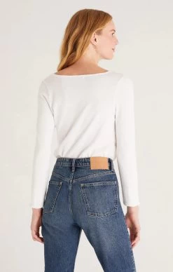 Z Supply Karlie Asymmetrical Top -Fashionable Clothing Store KarlieAsymmetricalTopwht2