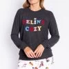 PJ Salvage Flannels Feline Cozy Long Sleeve