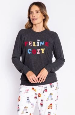 PJ Salvage Flannels Feline Cozy Long Sleeve