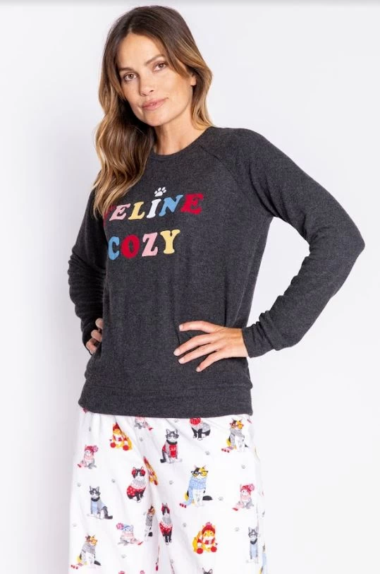 PJ Salvage Flannels Feline Cozy Long Sleeve 2 PJ Salvage Flannels Feline Cozy Long Sleeve - Image 2