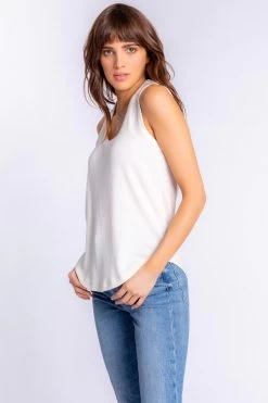 PJ Salvage Textured Essentials Solid Tank -Fashionable Clothing Store PJSalvageTexturedEssentialsSolidTankstone1