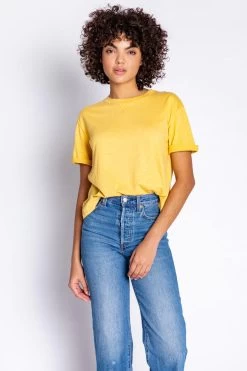 PJ Salvage Women's Back To Basics Short Sleeve -Fashionable Clothing Store PJsalvageBACKTOBASICSSHORTSLEEVETEEsunshine1