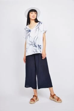 Pistache Linen Cropped Pant