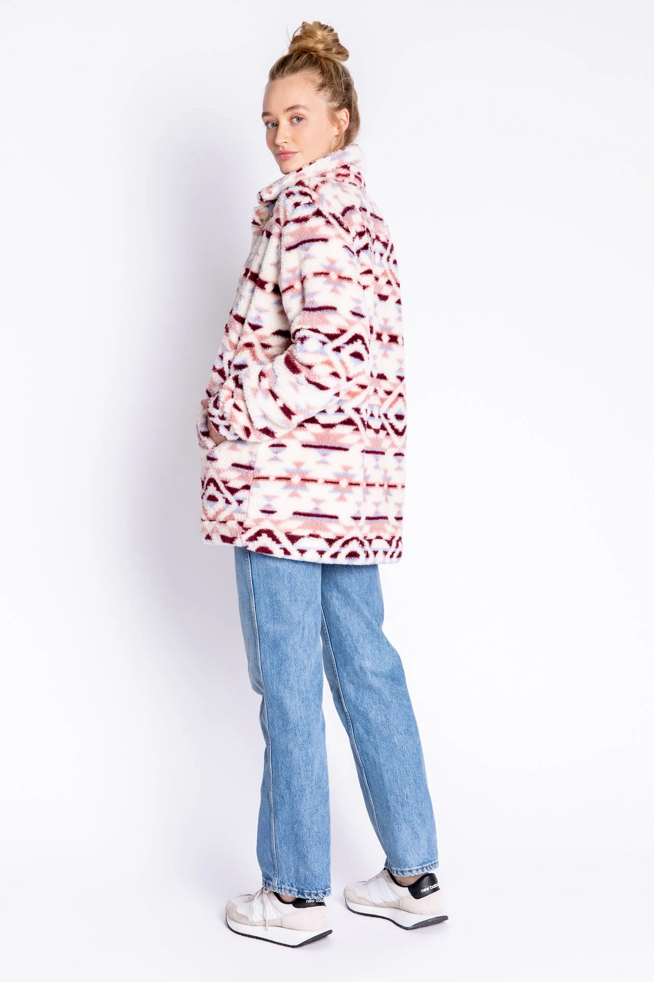 PJ Salvage Cozy Shacket Tribal Chevron Shacket 2 PJ Salvage Cozy Shacket Tribal Chevron Shacket - Image 2