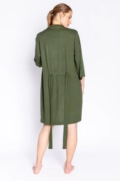 PJ Salvage Reloved Lounge Solid Robe -Fashionable Clothing Store RIRLR DARKOLIVE 6