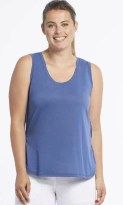 Tribal U-Neck Tank Top With Side Slit