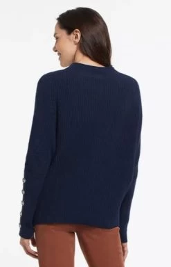 Tribal Long Sleeve Dolman Sweater With Button Sleeves -Fashionable Clothing Store TribalLongSleeveDolmanSweaterwithButtonSleeves DarkOcean1