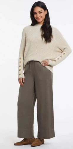 Tribal Long Sleeve Dolman Sweater With Button Sleeves -Fashionable Clothing Store TribalLongSleeveDolmanSweaterwithButtonSleeves Oat