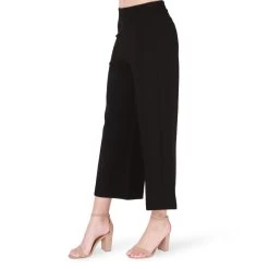 Black Tape Wide Leg Ponte Cropped Pant -Fashionable Clothing Store Untitled 13