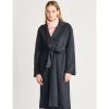 Black Tape Longline Belted Coat