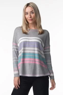 Zaket & Plover Stripe Boxy Sweater -Fashionable Clothing Store ZP4201UFLANNELFRONT3