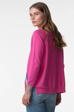 Zaket & Plover Rainbow Sweater -Fashionable Clothing Store ZP4211UPINKBACK