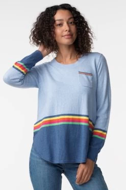 Zaket & Plover Linear Striped Sweater -Fashionable Clothing Store ZP4214USKYFRONT