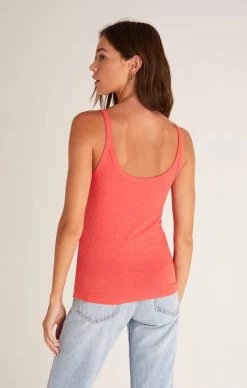 Z Supply Casa Rib Tank -Fashionable Clothing Store ZSupplyCasaRibTankcoralred2