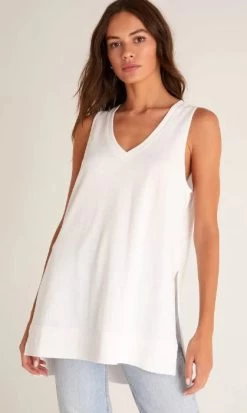 Z Supply The V-Neck Weekender Tank -Fashionable Clothing Store ZSupplyTheV NeckWeekenderTankwht