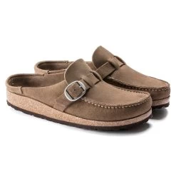 Birkenstock Buckley Suede Leather - Narrow -Fashionable Clothing Store buckley gray taupe4