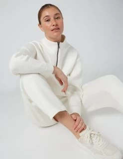 Fig Turin Half Zip Top -Fashionable Clothing Store fig turin cream2