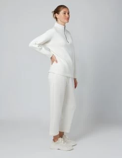 Fig Turin Half Zip Top -Fashionable Clothing Store fig turin cream3