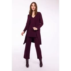 Pistache Long Ribbed Knit Coat