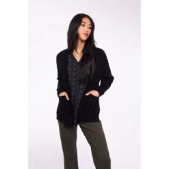 Pistache Cableknit Cardigan With Pockets -Fashionable Clothing Store image1 2023 08 09T154819.056