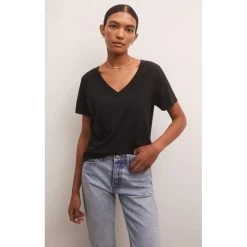 Z Supply Girlfriend V-Neck Tee -Fashionable Clothing Store image1 2023 09 05T081959.195