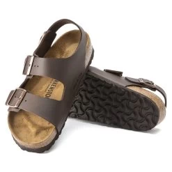Birkenstock Milano Dark Brown Birko-Flor™ R -Fashionable Clothing Store milanobrowntio1