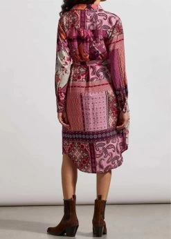Tribal Combo Print Shirt Dress -Fashionable Clothing Store tribal combo print shirt dress dahlia 2