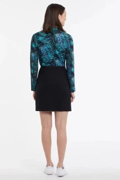 Tribal 19" Pull-On Skort - Black 5 Tribal 19" Pull-On Skort - Black -Fashionable Clothing Store tribal pull on skort black3