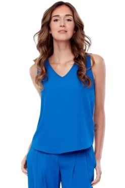 Tyler Madison Dani Vegan Sleeveless Top -Fashionable Clothing Store tyler madison dani tank cobalt1