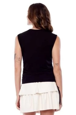 Tyler Madison Ivy Drawstring Sleeveless Top -Fashionable Clothing Store tyler madison ivy drawstring black11