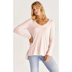 Z Supply Mal Brushed Rib Long Sleeve Tee