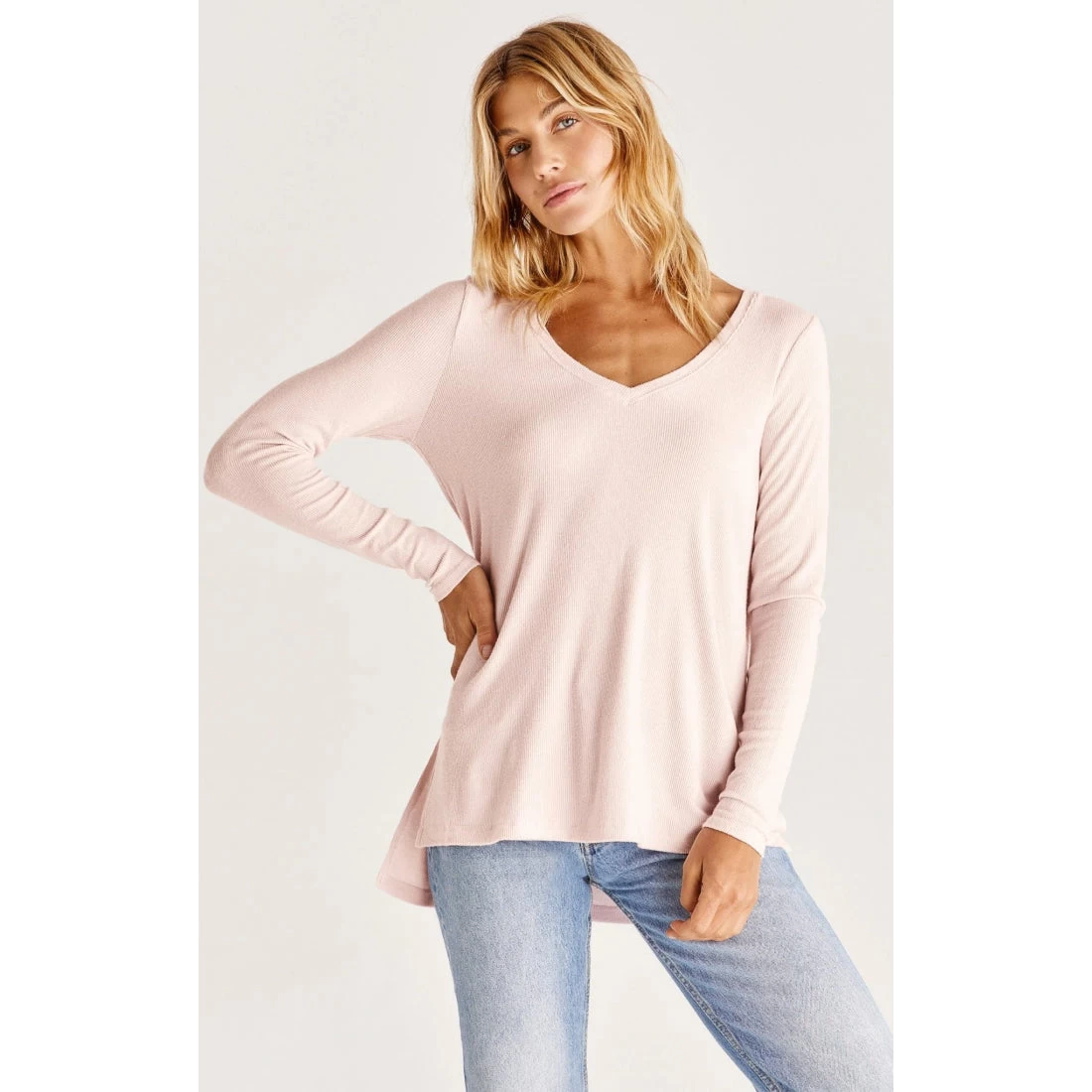 Z Supply Mal Brushed Rib Long Sleeve Tee